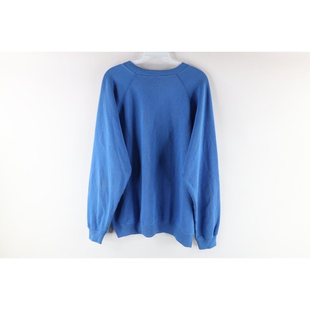 Vintage 80s Mens Size XL Music Maestro Spell Out Crewneck Sweatshirt Blue USA - Picture 6 of 10